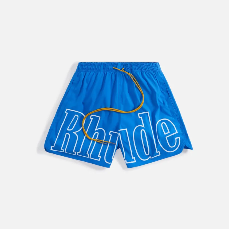 Rhude Logo Swim Short - Blue sold by Kith