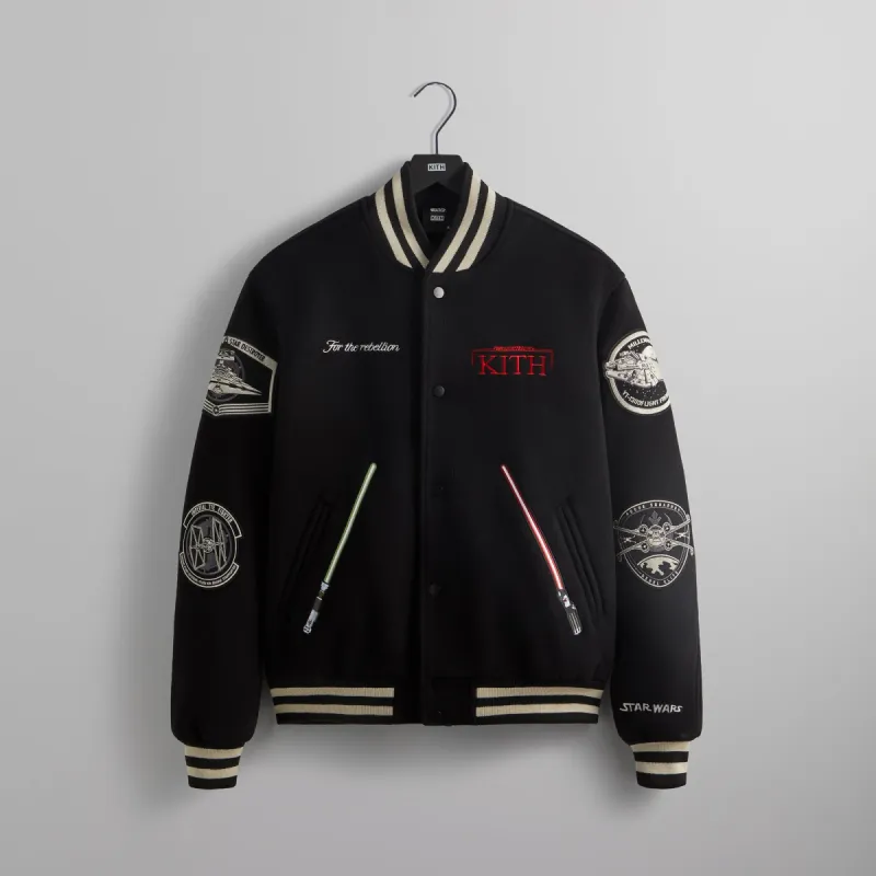 Marvel | Kith for X-Men Wool Varsity Jacket - Black | Parallel