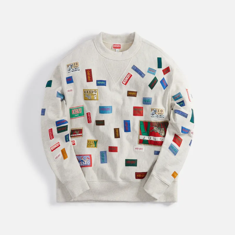 Kenzo Archive Labels Sweatshirt - Pale grey sold by Kith