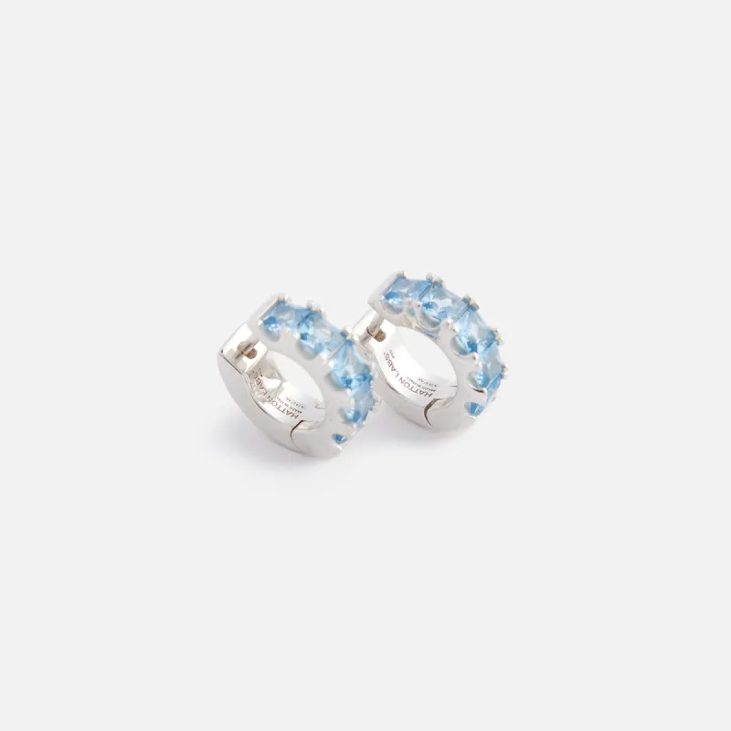 Hatton Labs Facet Hoop Earrings - Silver / Topaz sold by Kith