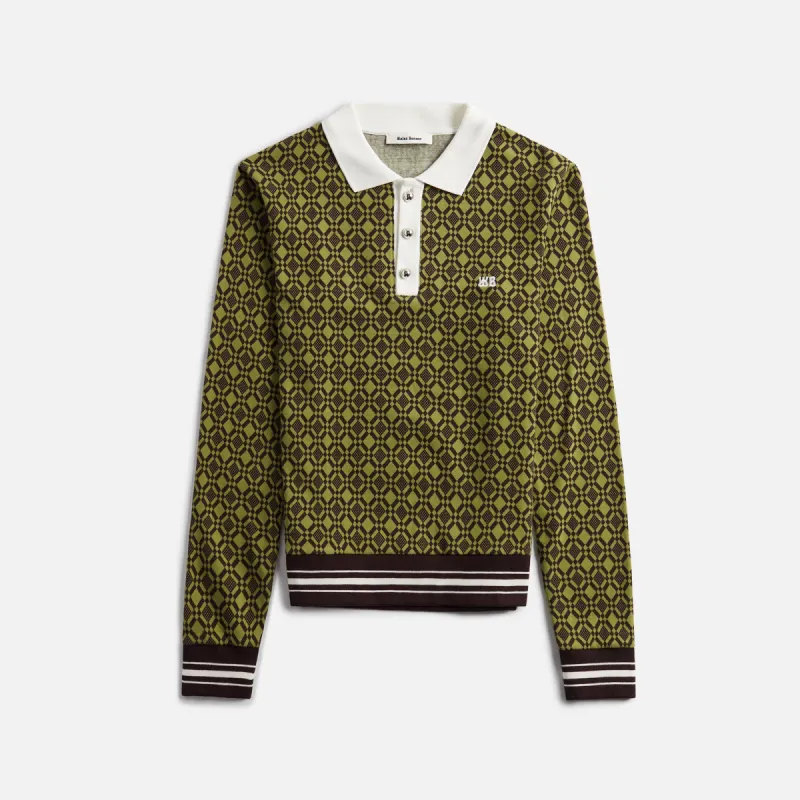 Wales Bonner Classic Polo - Olive Green / Dark Brown sold by Kith