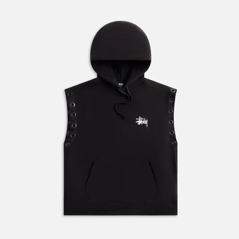 Junya Watanabe Man x Stussy Sweat Parka Hooded Vest - Customized Black sold by Kith