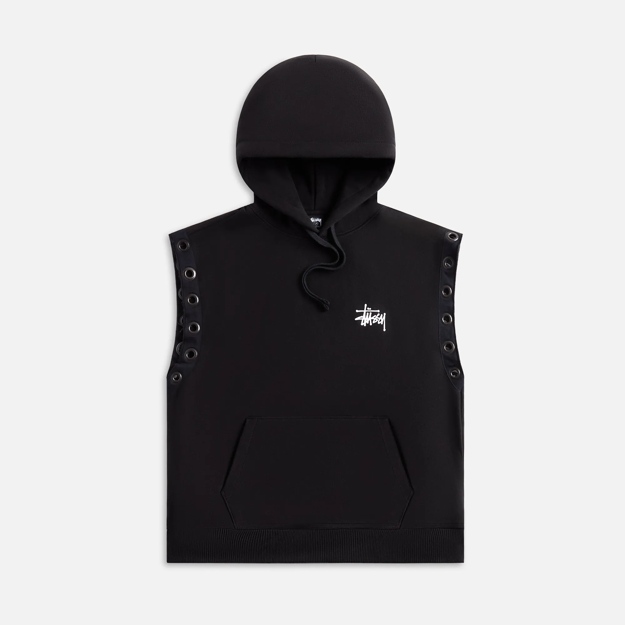 Junya Watanabe Man x Stussy Sweat Parka Hooded Vest - Customized Black sold by Kith