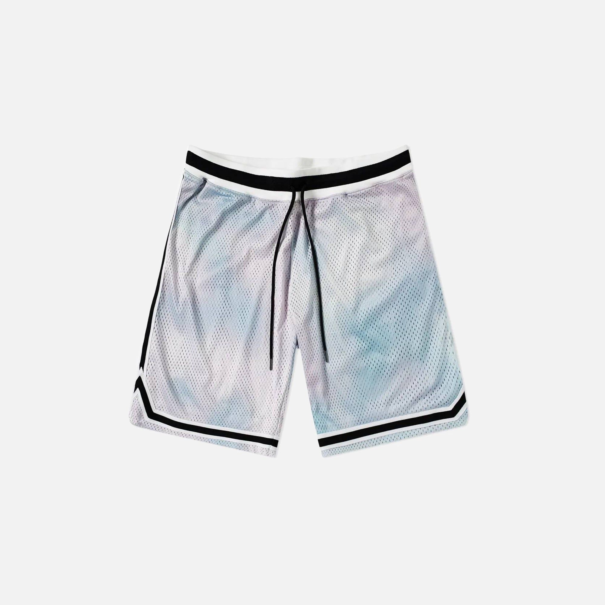 John Elliott Tie-Dye Basketball Shorts - Blue / Purple sold by Kith