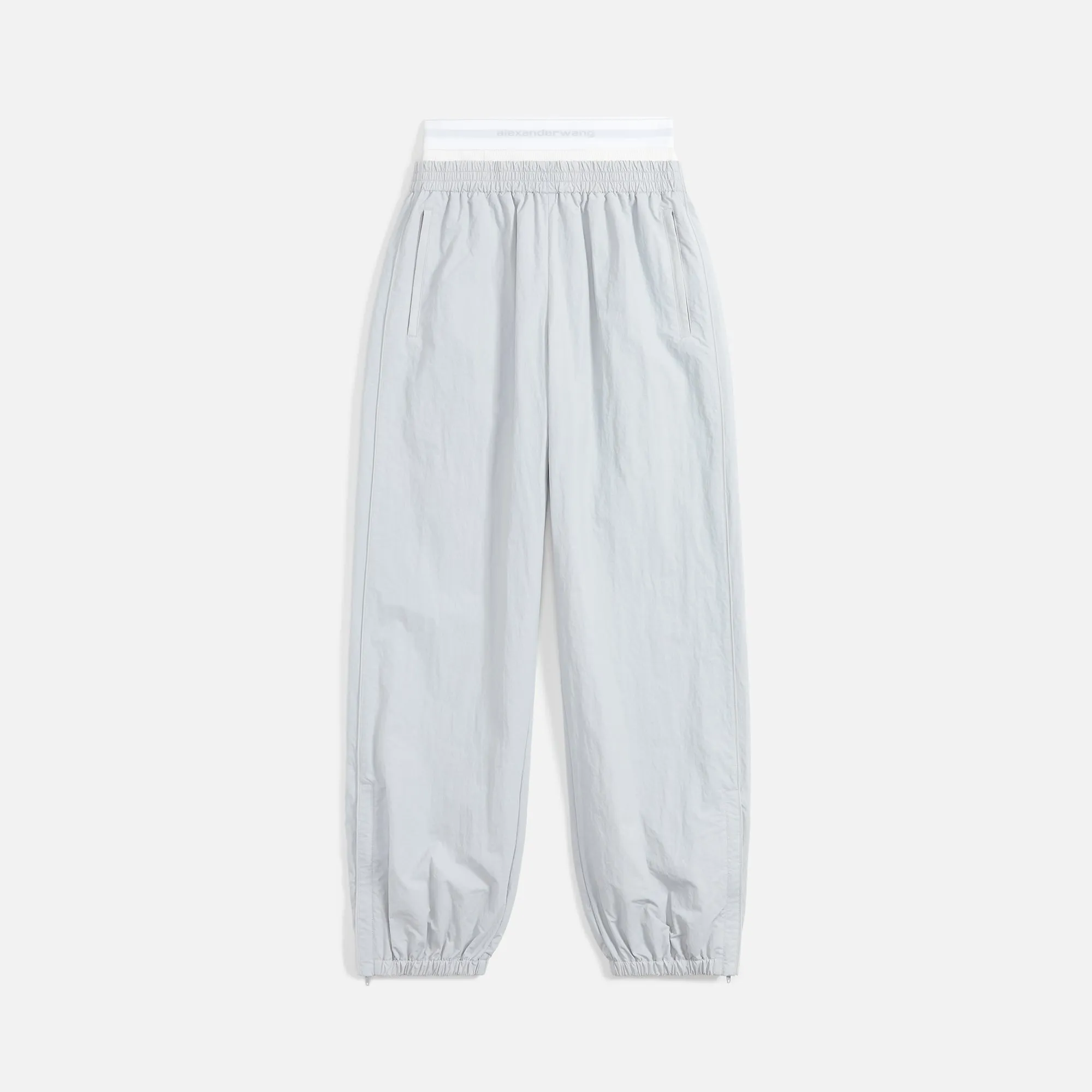 Alexander Wang Track Pant with Logo Elastic Exposed Brief Microc - Light Grey / White sold by Kith