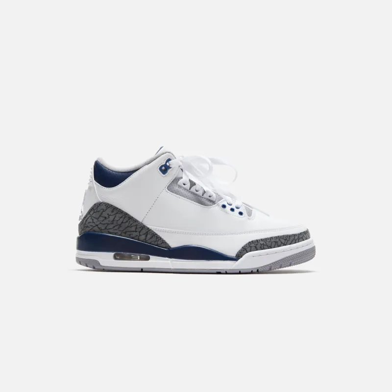 Nike Air Jordan 3 Retro - White / Midnight Navy / Cement Grey / Black sold by Kith