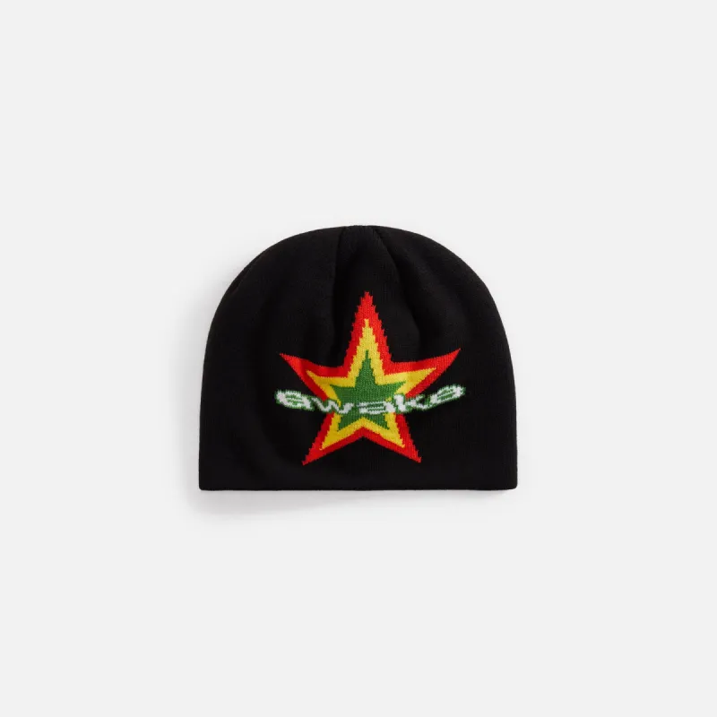 Awake NY Star Logo Beanie - Black sold by Kith