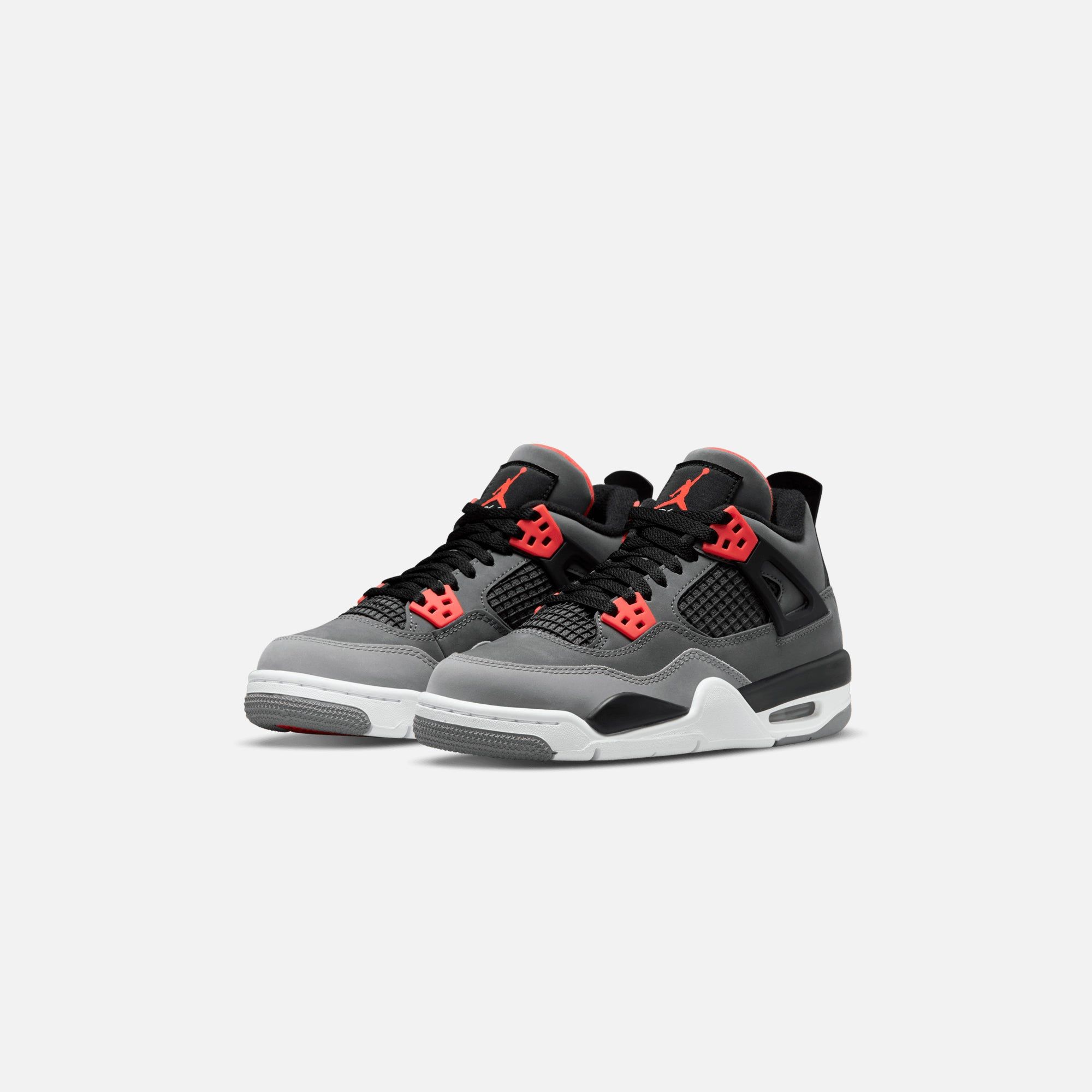 Nike GS Air Jordan 4 Retro - Dark Grey / Infrared 23 / Black / Cement Grey sold by Kith product image thumbnail 3