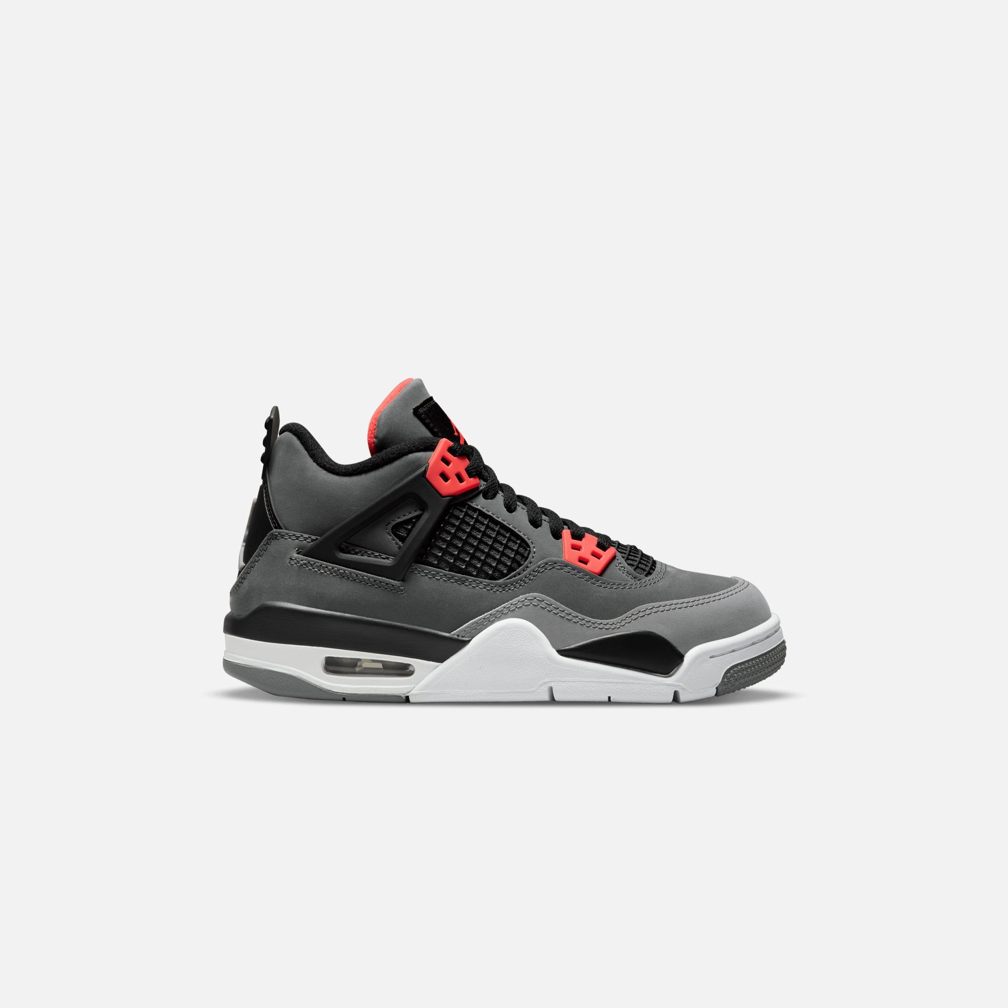 Nike GS Air Jordan 4 Retro - Dark Grey / Infrared 23 / Black / Cement Grey sold by Kith