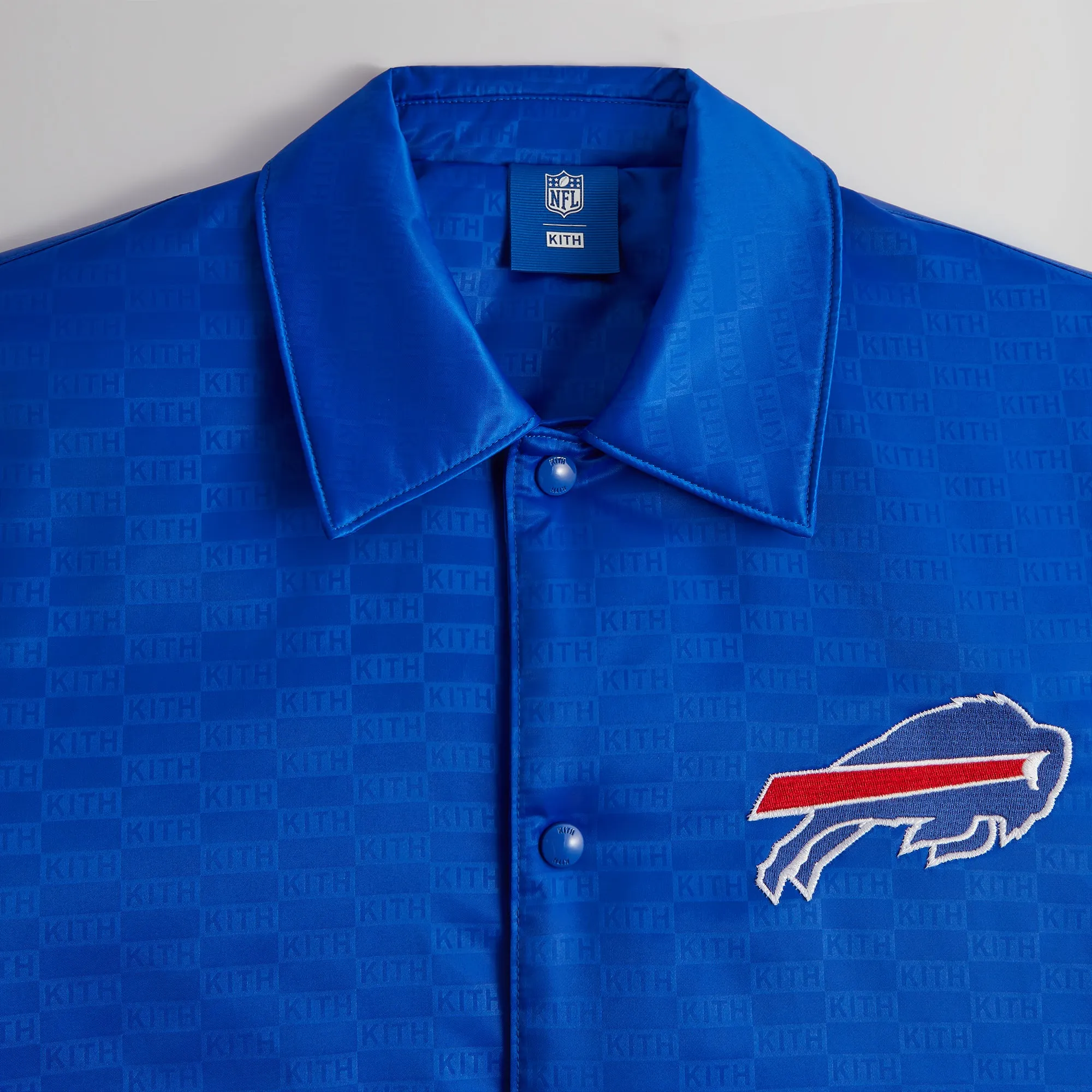 Kith for the NFL: Bills Satin Bomber Jacket - Cyclone sold by Kith product image thumbnail 3
