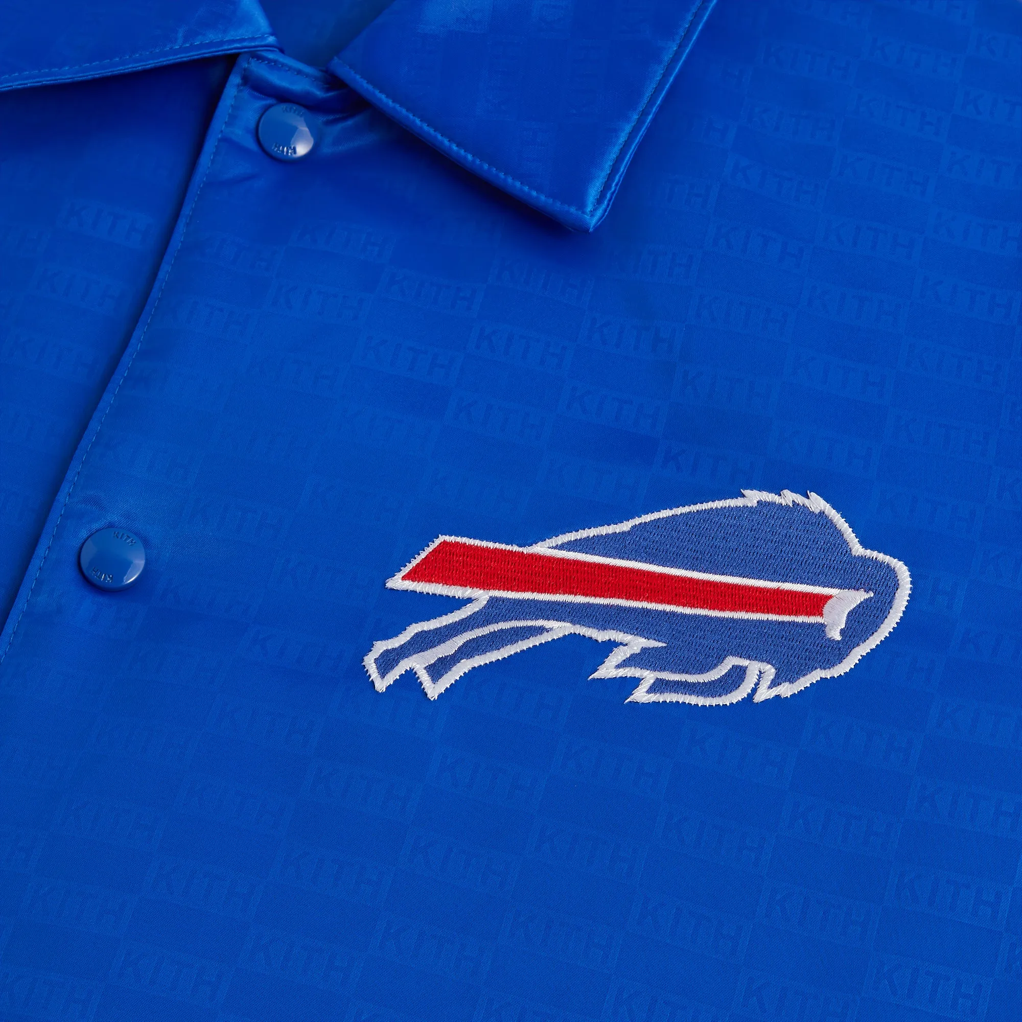 Kith for the NFL: Bills Satin Bomber Jacket - Cyclone sold by Kith product image thumbnail 4