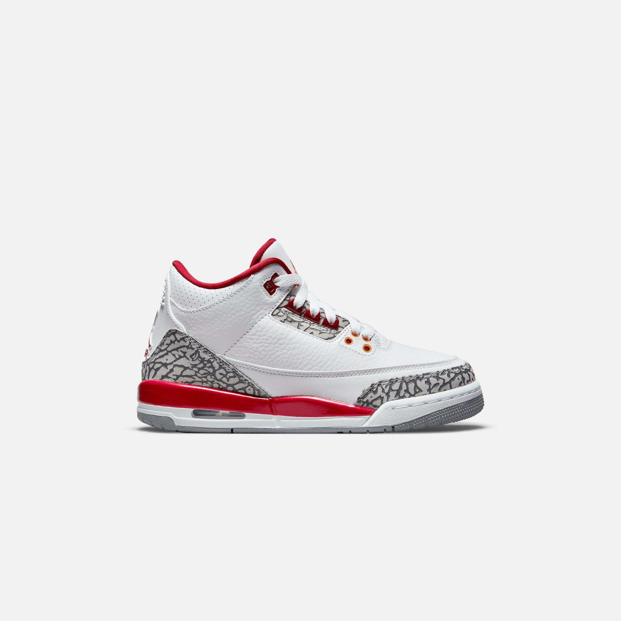 Nike GS Air Jordan 3 Retro - White / Light Curry / Cardinal Red sold by Kith