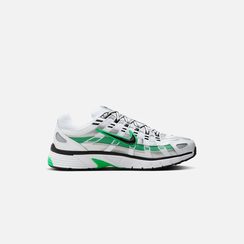 Nike P-6000 - White / Black / Metallic Silver / Spring Green sold by Kith