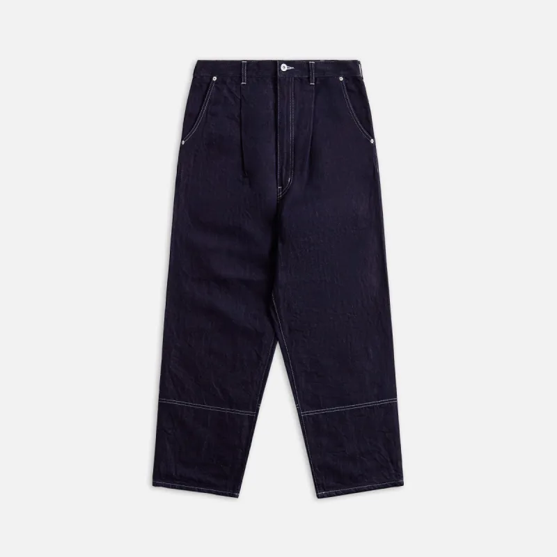 CDG Homme Cotton Linen Garment Washed Pant - Navy sold by Kith