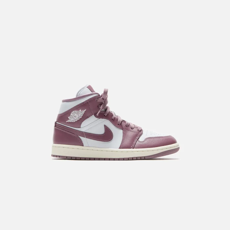 Nike WMNS Air Jordan 1 Mid - Pure Platinum / Sky J Mauve / Sail sold by Kith