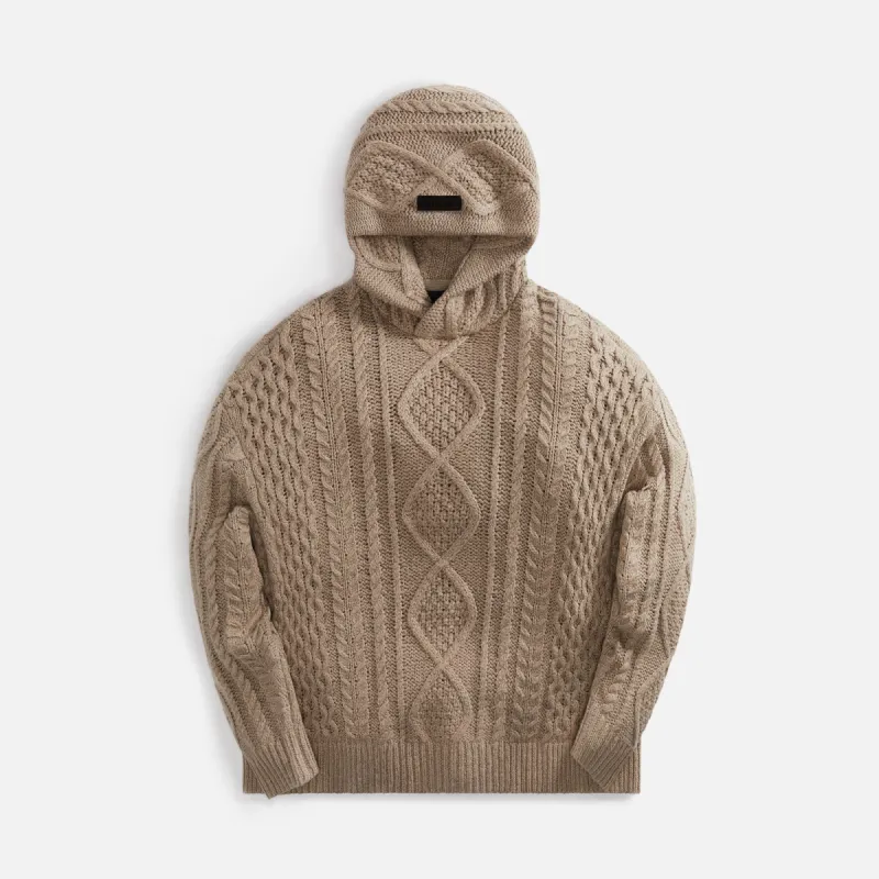 Essentials Cable Knit Hoodie - Core Heather sold by Kith