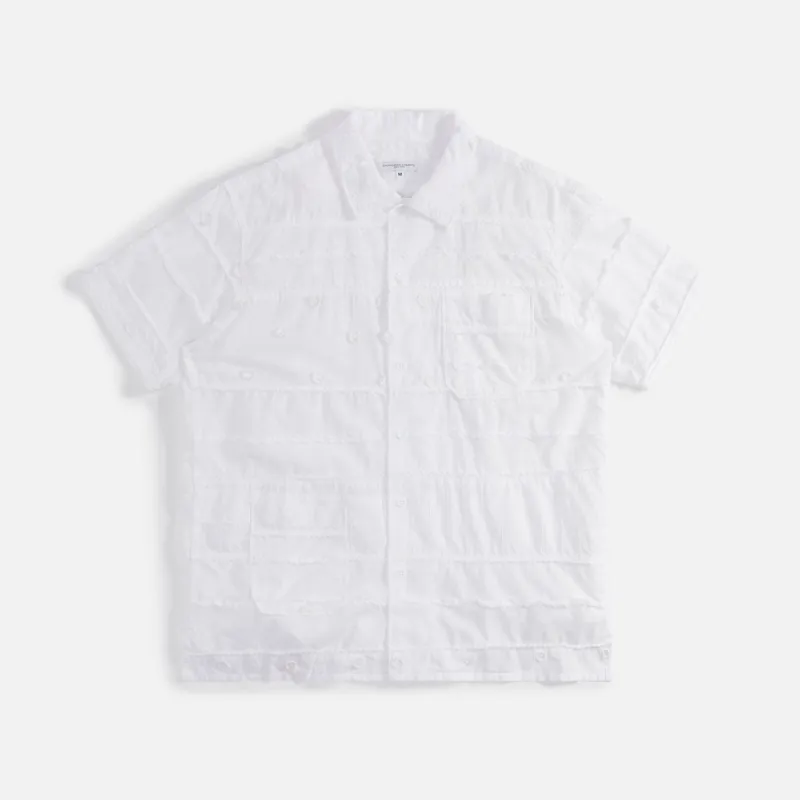 Engineered Garments Camp Shirt - White Cotton MIxed Patchwork sold by Kith