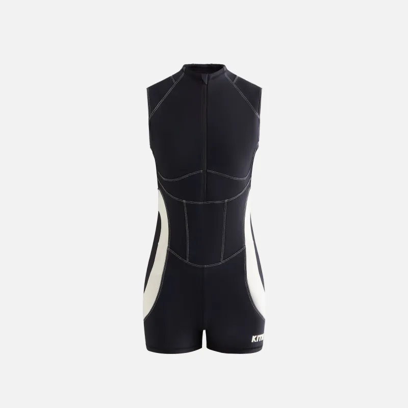 Kith Women Sora Seamed Zip Romper - Black sold by Kith