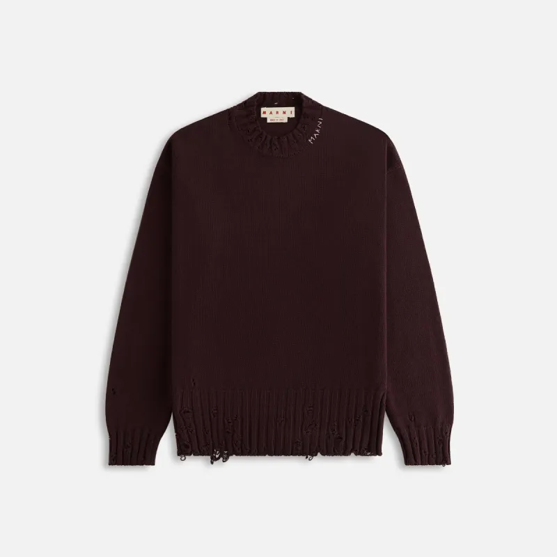 Marni Disheveled Sweater - Dark Raisin sold by Kith