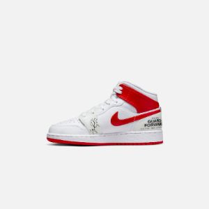 Nike Grade School Air Jordan 1 Mid SS - White / University Red sold by Kith