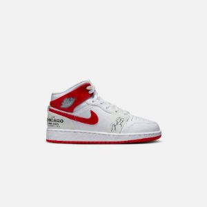 Nike Grade School Air Jordan 1 Mid SS - White / University Red sold by Kith