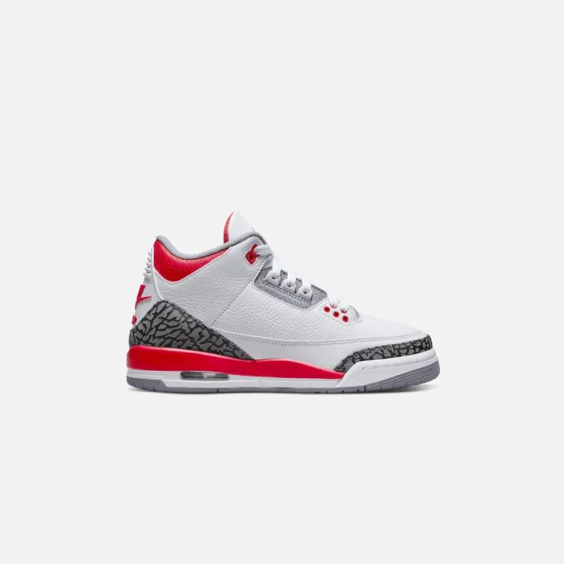 Nike GS Air Jordan 3 Retro - White / Fire Red / Black / Cement Grey sold by Kith