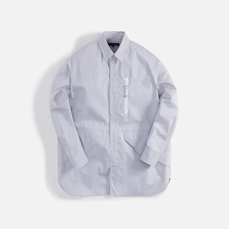 Comme Des Garçons Homme Cotton Stripe 3 Layers Shirt - White / Navy sold by Kith