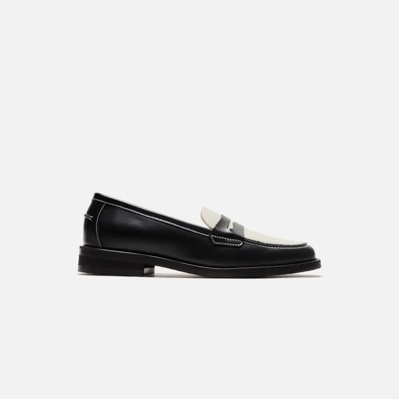 DUKE + DEXTER WMNS Wilde Penny Loafer - Black / White sold by Kith