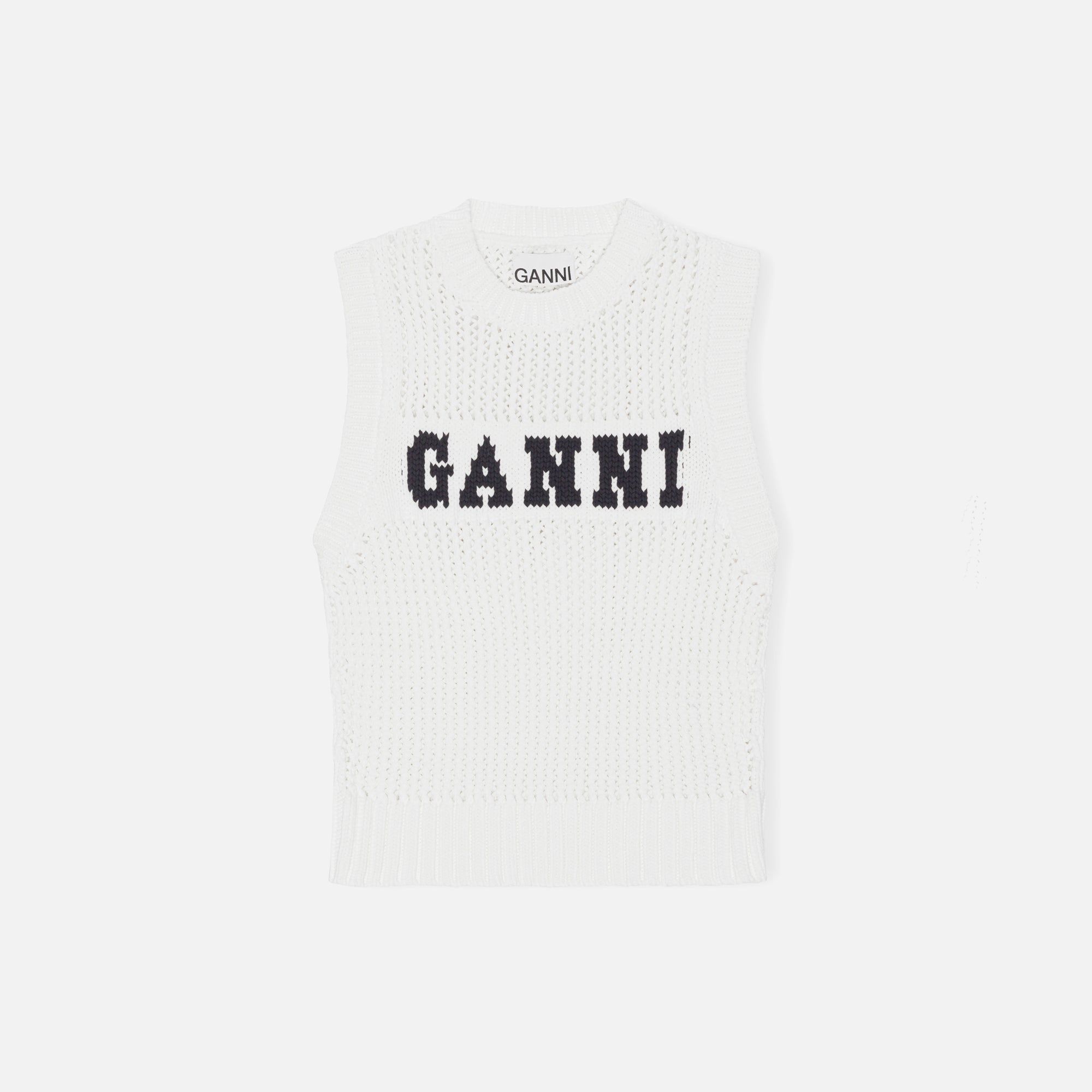Ganni Cotton Rope Vest - Egret sold by Kith