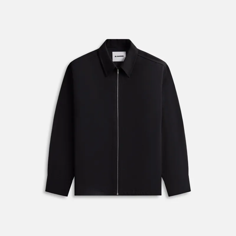 Jil Sander Recycled Polyester Gabardine Zip Jacket - Black sold by Kith