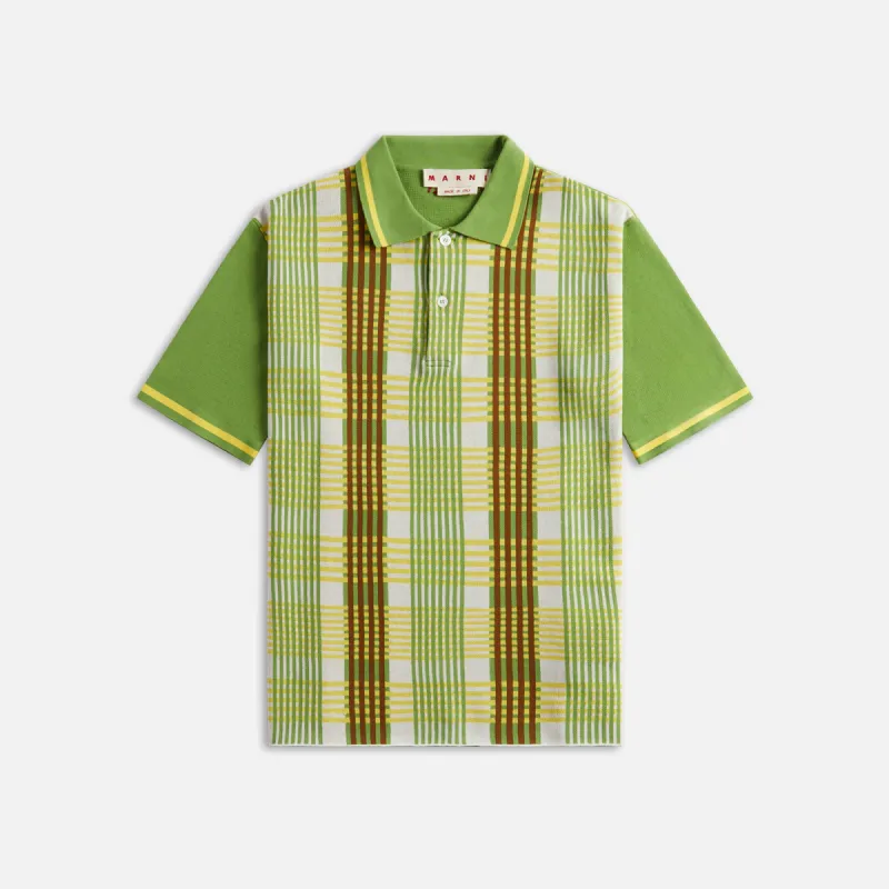 Marni Light Cotton Check Polo - India Yellow made by Marni