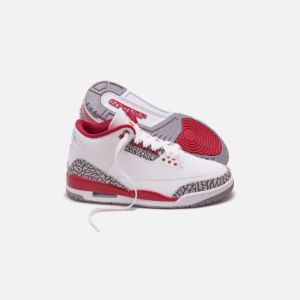 Nike Air Jordan 3 Retro - White / Light Curry / Cardinal Red sold by Kith