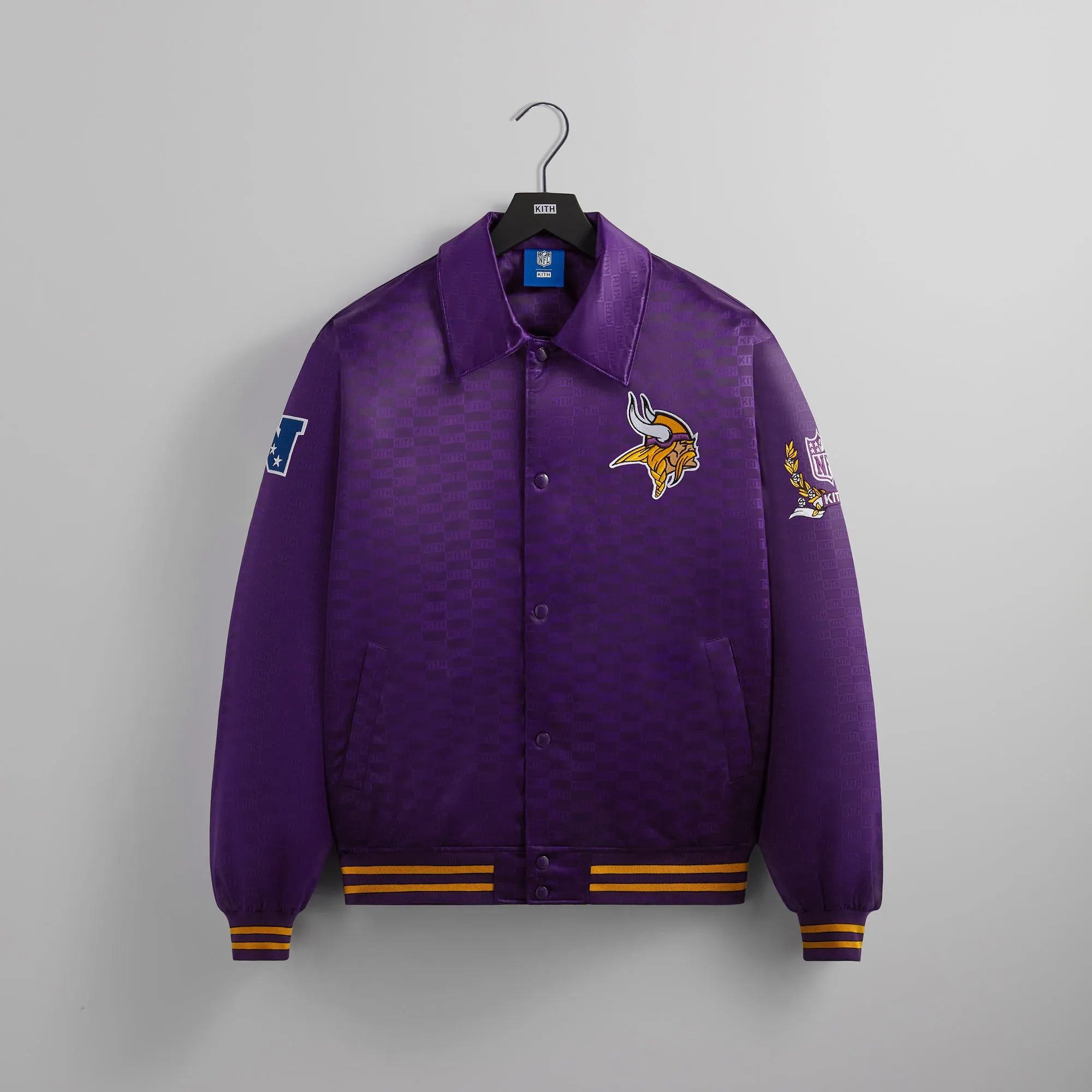 Kith for the NFL: Vikings Satin Bomber Jacket - Cover sold by Kith