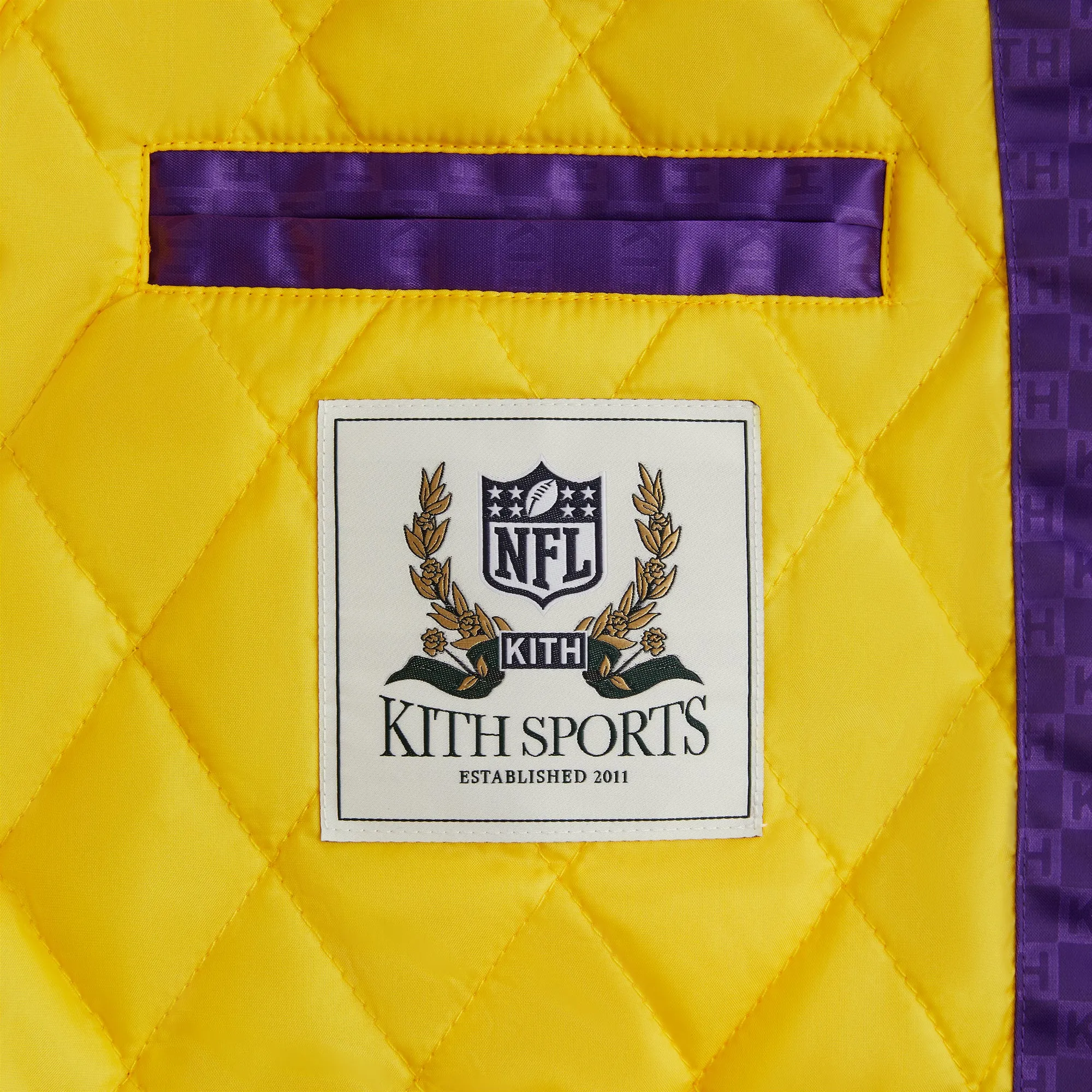 Kith for the NFL: Vikings Satin Bomber Jacket - Cover sold by Kith product image thumbnail 5