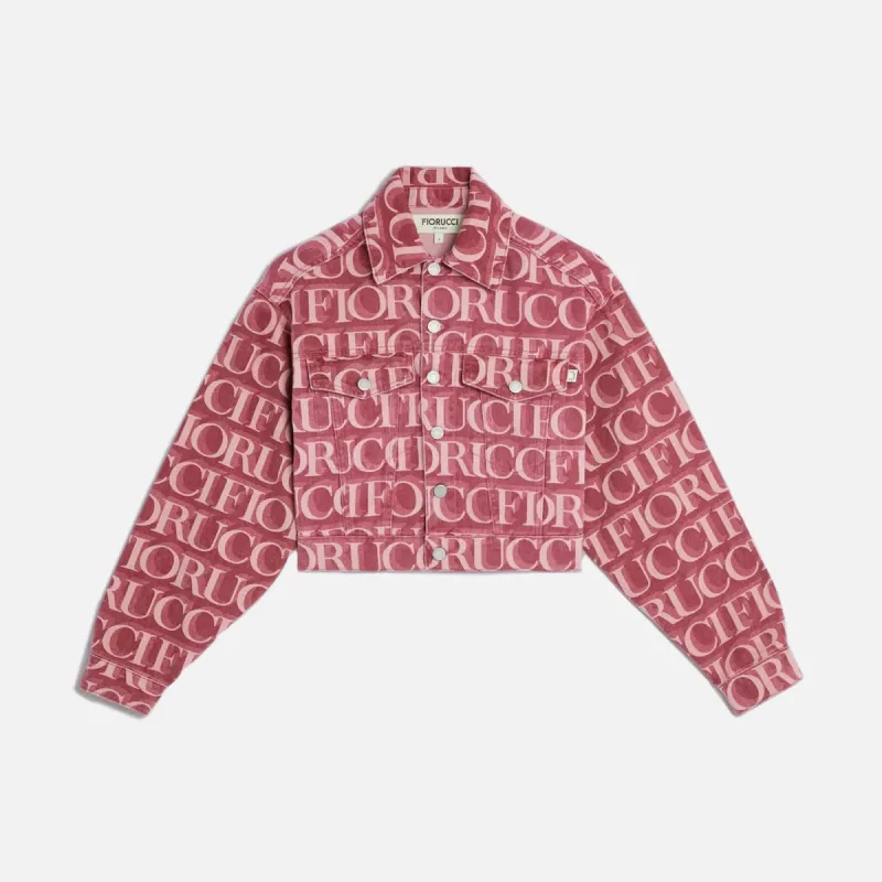 Fiorucci Monogram Oversized Denim Jacket - Burgundy sold by Kith