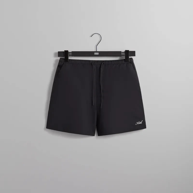 Kith Twill Collins Swim Short - Black sold by Kith