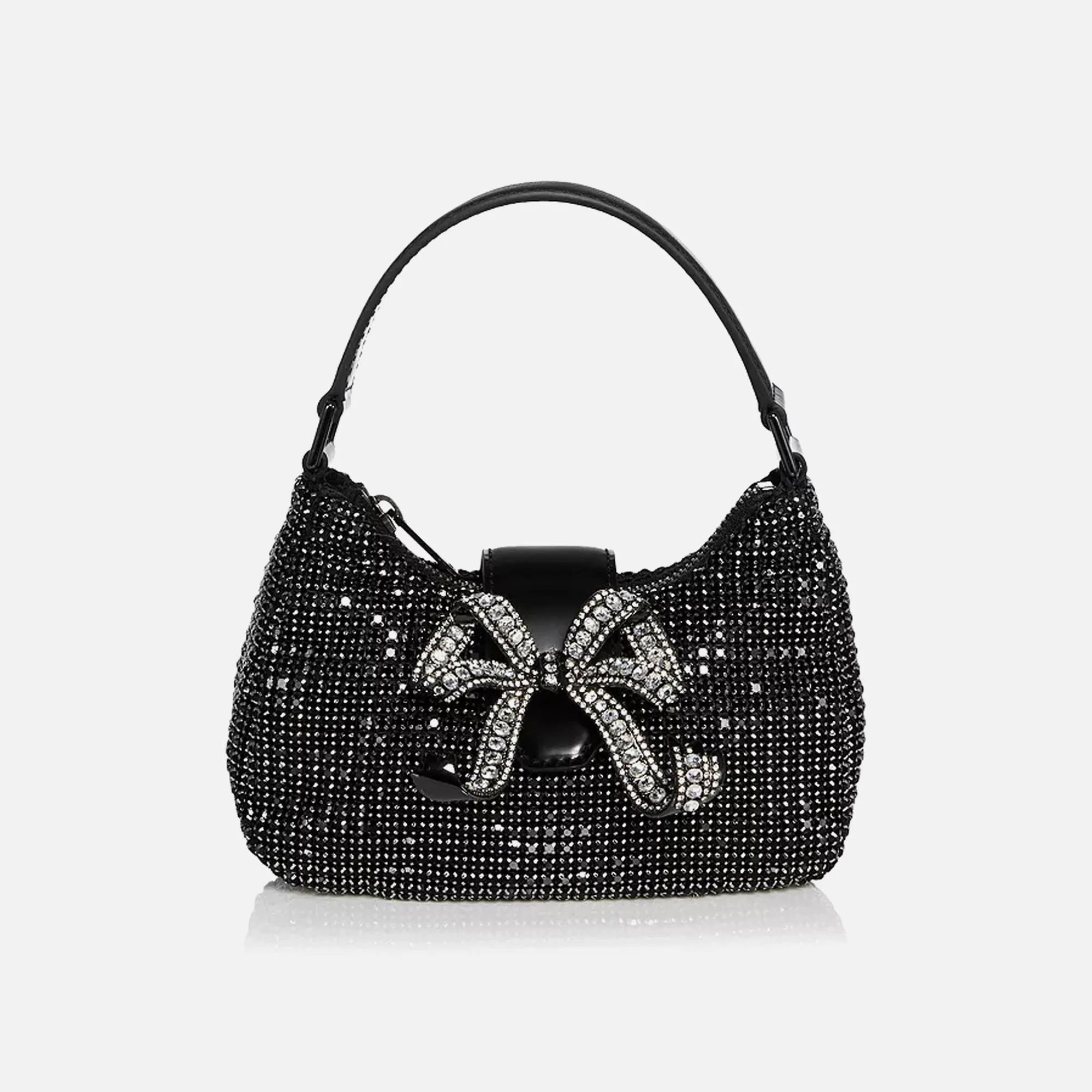 Self-Portrait Diamante Crescent Bow Bag - Black sold by Kith
