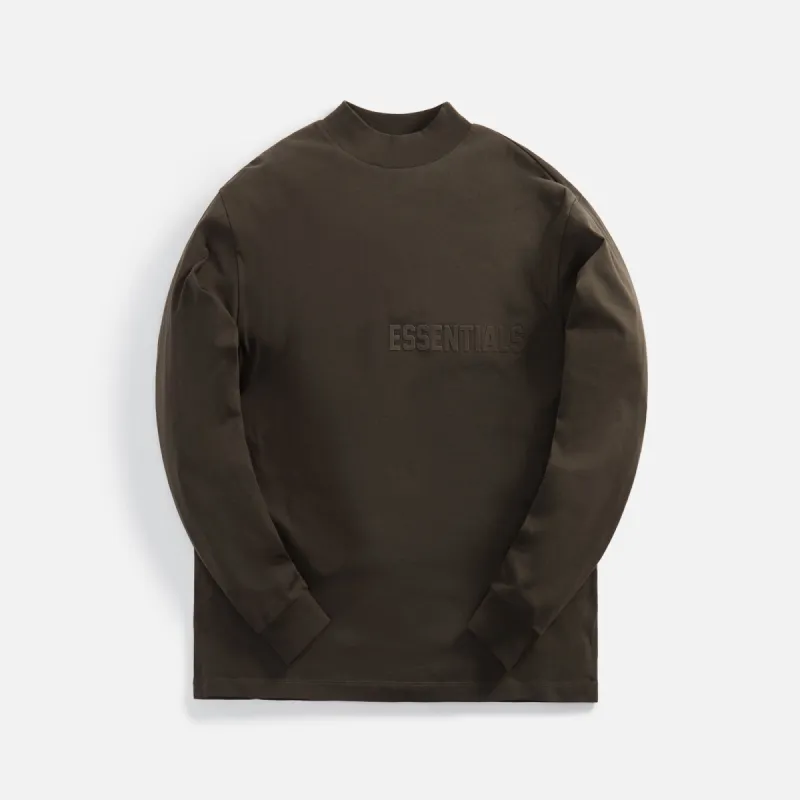 Essentials Long Sleeve Tee - Off-Black sold by Kith