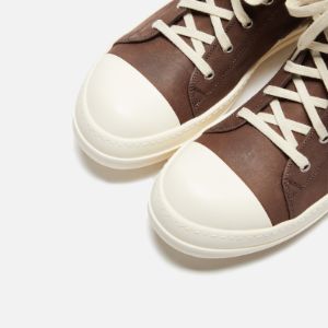 Rick Owens Scarpe in Pelle Sneakers - Brown / Milk / Milk sold by Kith