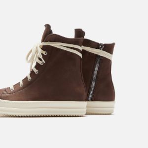 Rick Owens Scarpe in Pelle Sneakers - Brown / Milk / Milk sold by Kith