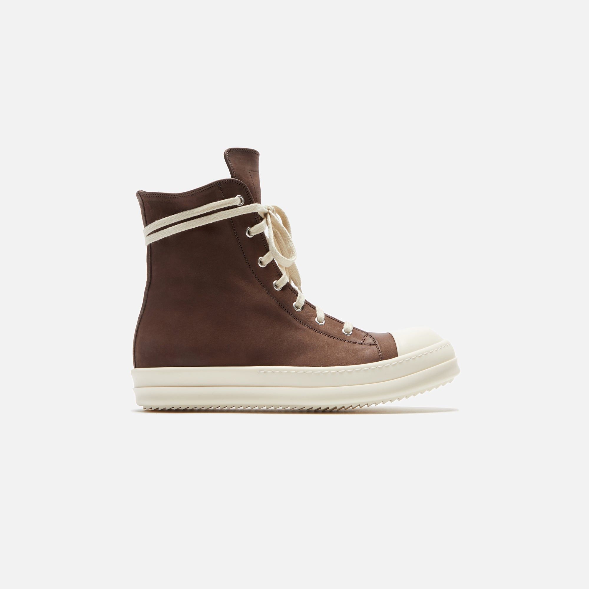 Rick Owens Scarpe in Pelle Sneakers - Brown / Milk / Milk sold by Kith
