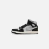 Nike WMNS Air Jordan 1 Mid SE - Black / Metallic Silver / Light Smoke sold by Kith