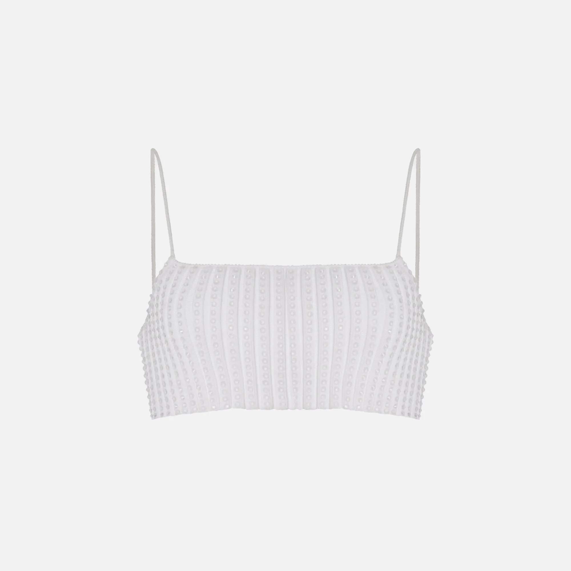 Alexander Wang Crystal Clear Rib Bandeau Bra - White sold by Kith