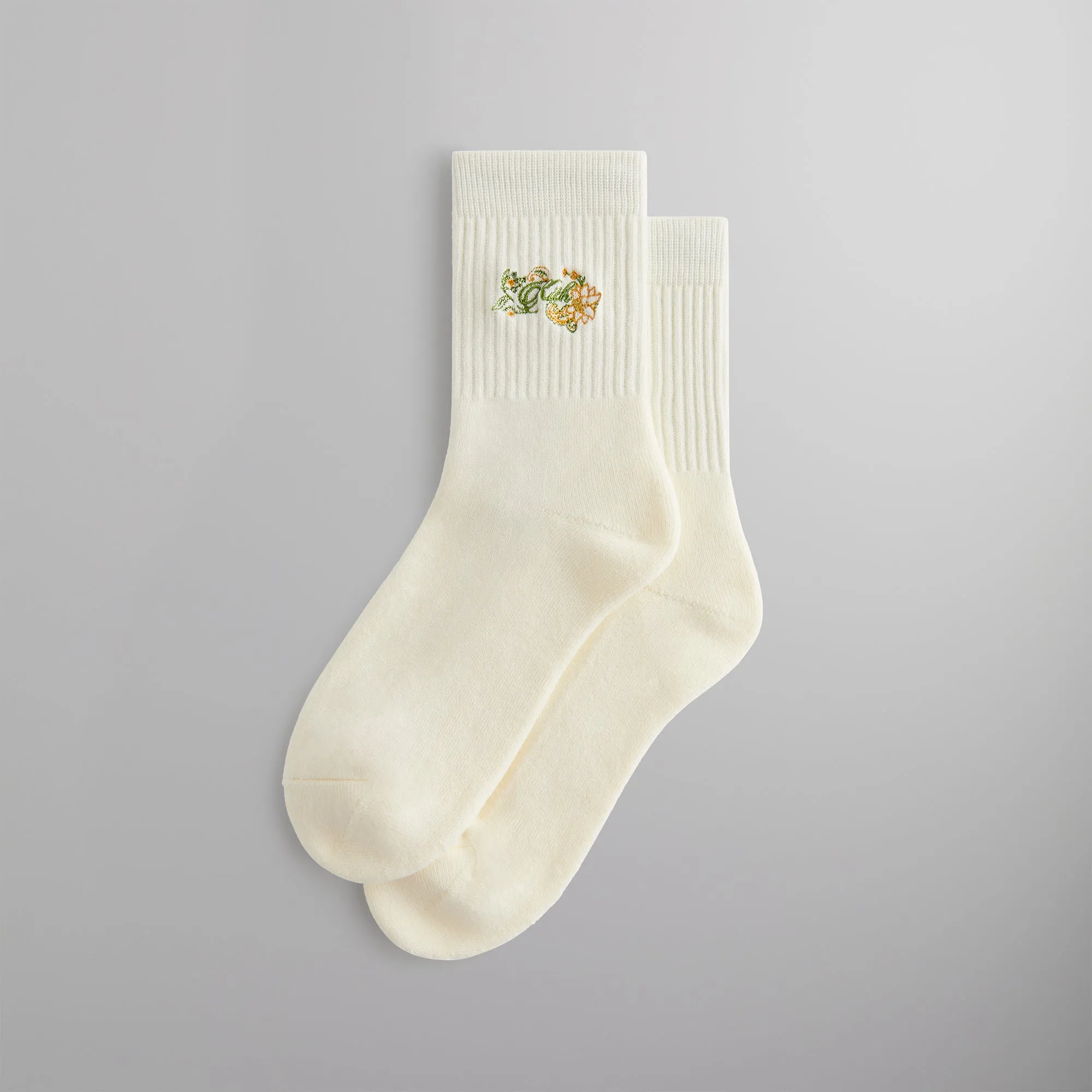 Kith Paisley Embroidery Mid Length Crew Socks - Silk sold by Kith