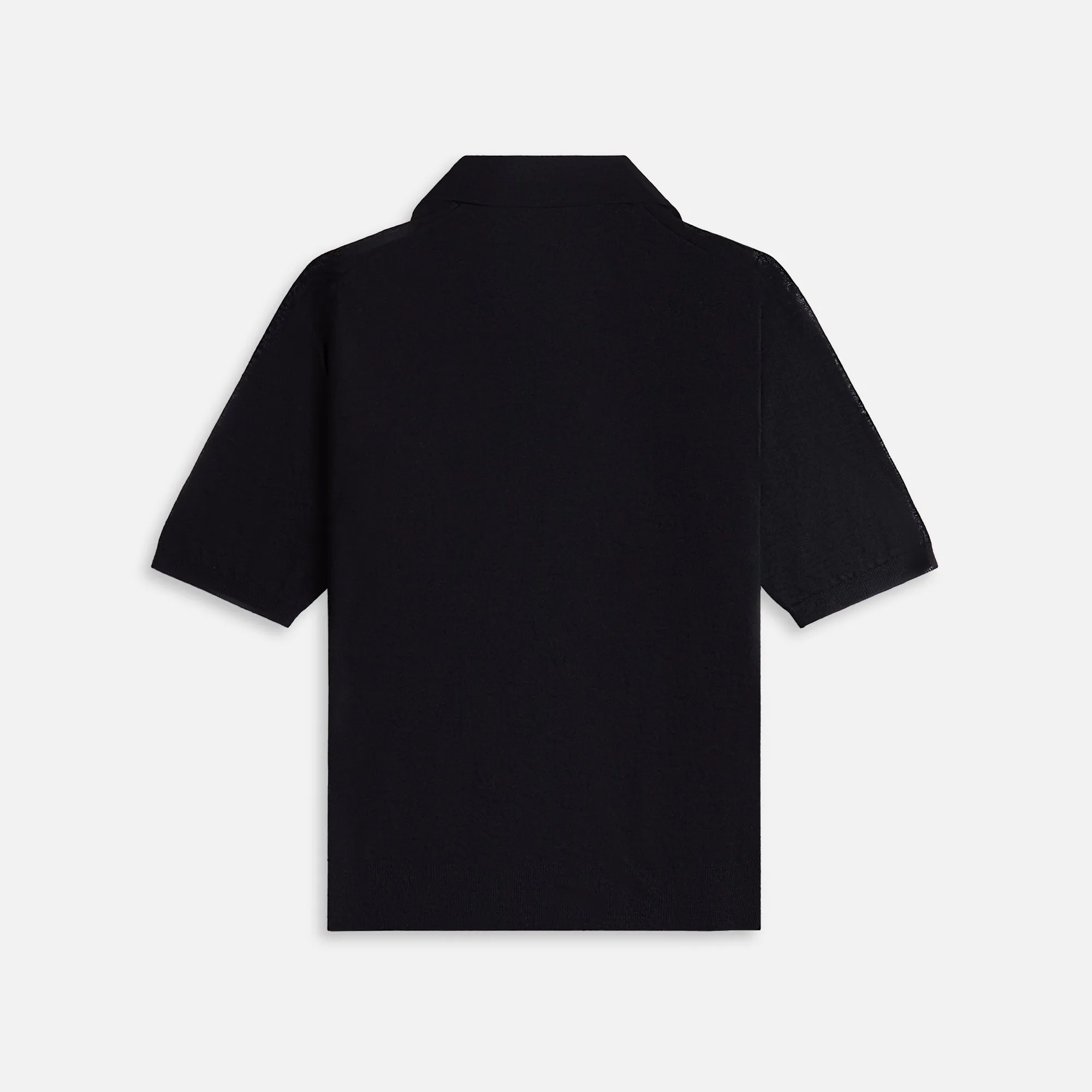 Auralee Hard Twist High Gauge Wool Silk Knit Skipper Polo