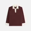 Kith Women Ridley Polo Monogram Jersey Long Sleeve - Magma sold by Kith