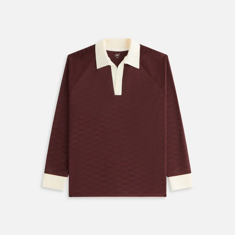 Kith Women Ridley Polo Monogram Jersey Long Sleeve - Magma sold by Kith