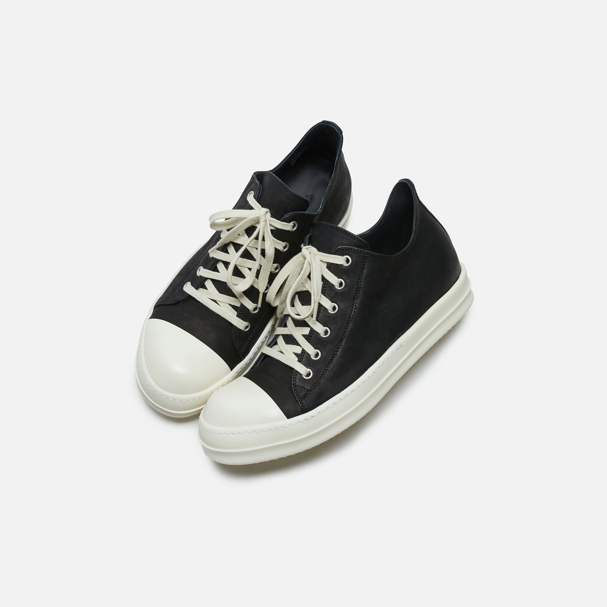 Rick Owens Scarpe Pelle Low Sneakers - Nubuck Black / Milk sold by Kith product image thumbnail 5