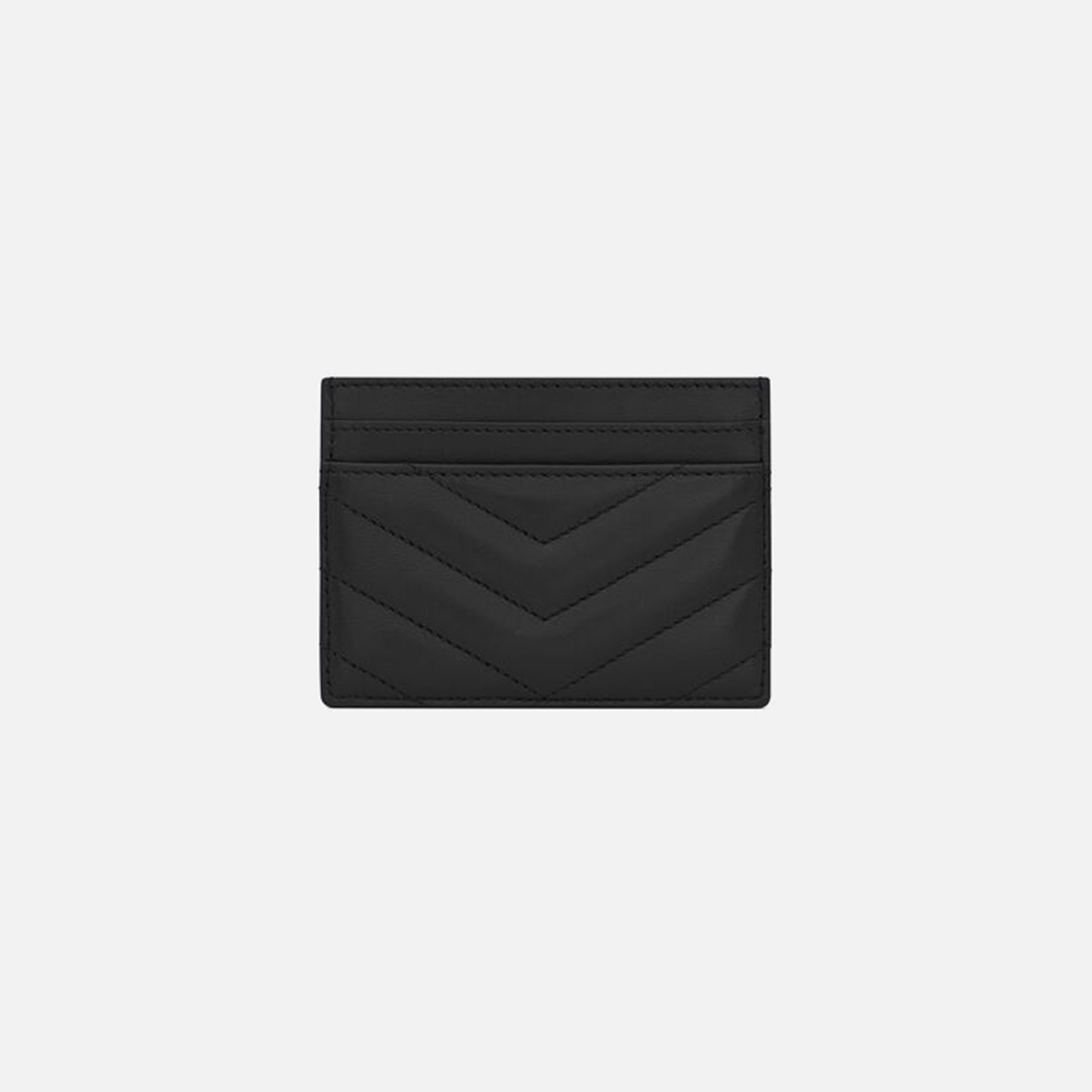 Saint Laurent Nappa Matelasse Credit Card Case - Black sold by Kith product image thumbnail 2