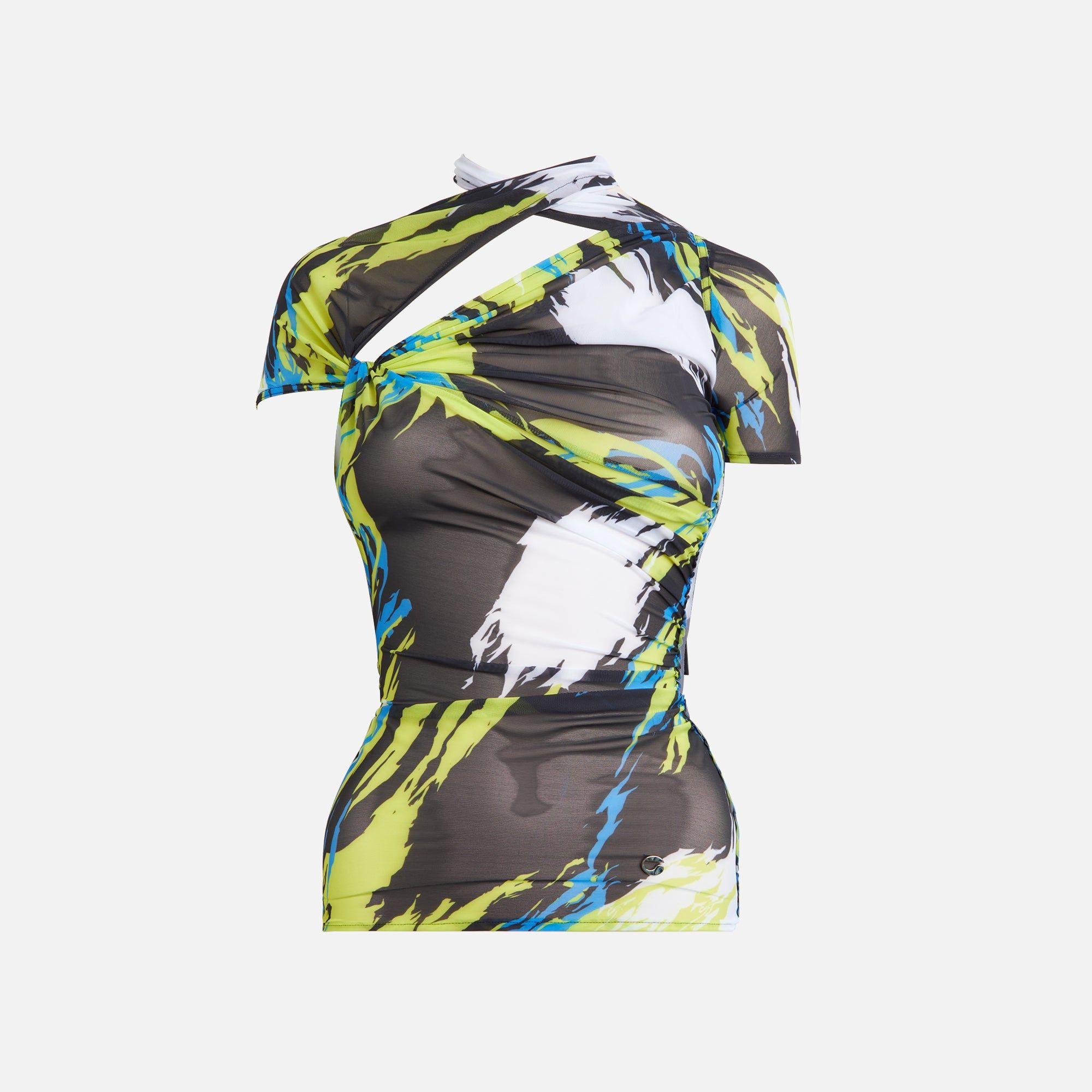 Coperni Asymetric Draped Mesh Top - Multi sold by Kith